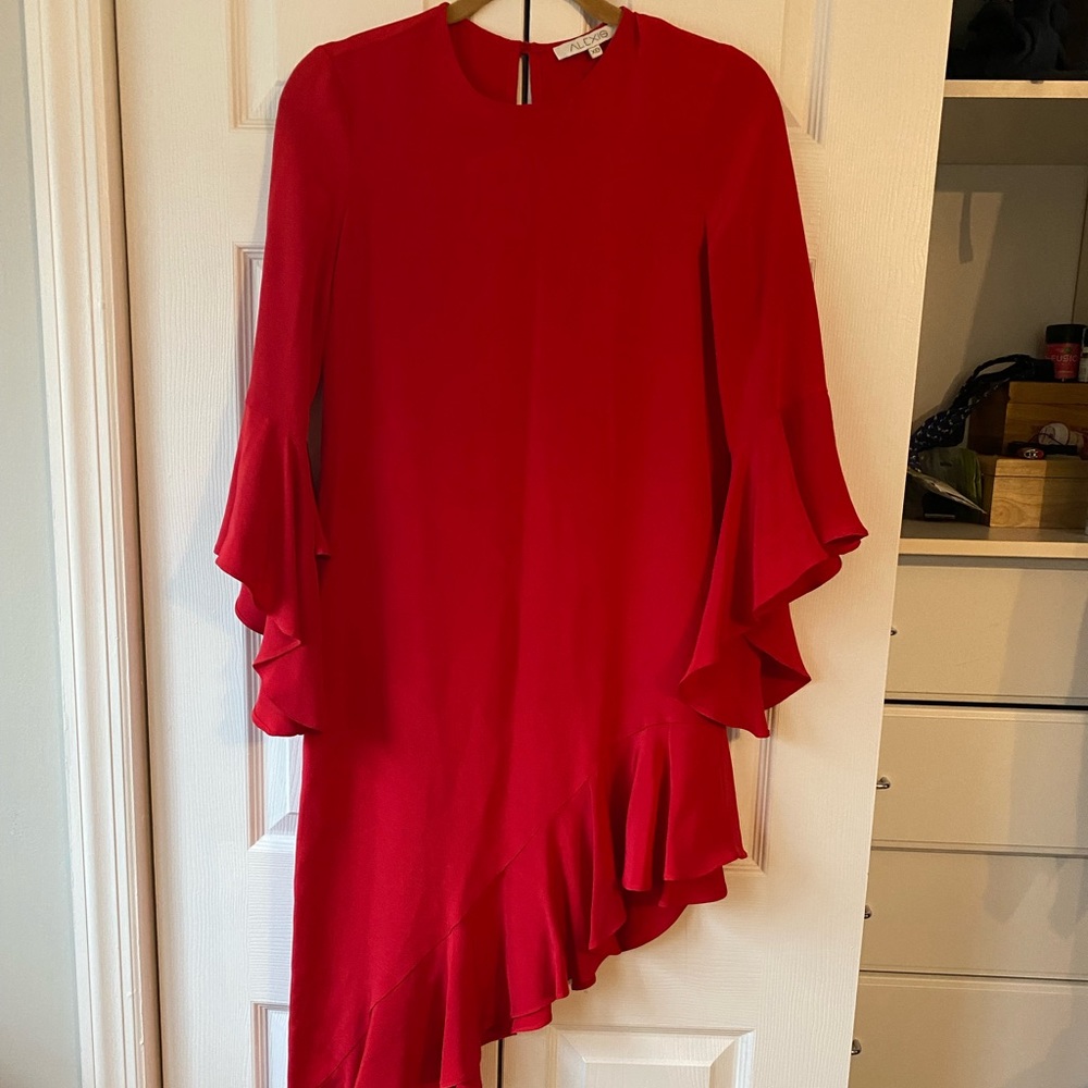 Alexis Red Dress with High-low hem